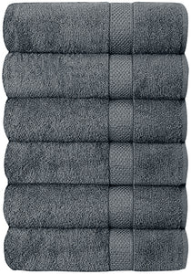 Hotel & Spa 100% Cotton Bath Towels Set of 6-27x52 inch