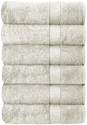 Hotel & Spa 100% Cotton Bath Towels Set of 6-27x52 inch