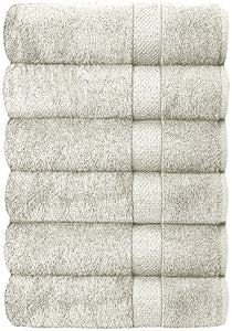 Set of 6 Hotel & Spa 100% Cotton Bath Towels 27x52 inch