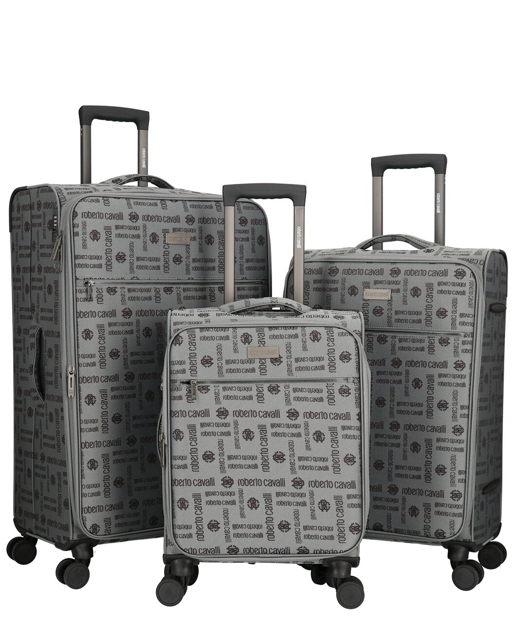 ROBERTO CAVALLI Luxury 3 Piece Luggage Set, Expandable Hard Shell Suitcases with 8 Spinner Wheels