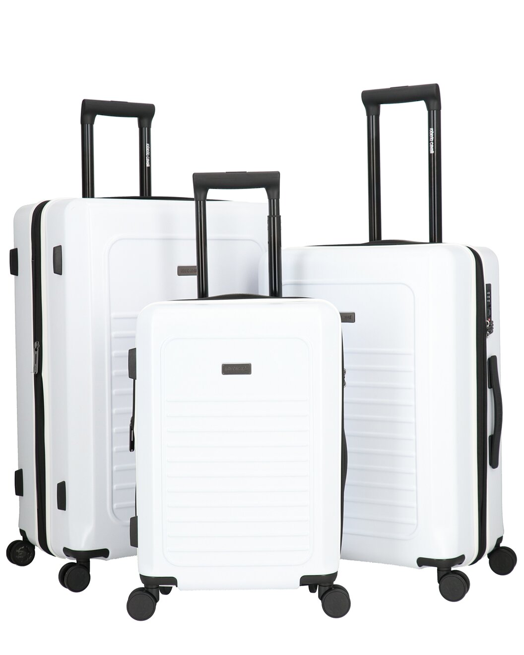 ROBERTO CAVALLI Luxury 3 Piece Luggage Set, Expandable Hard Shell Suitcases with 8 Spinner Wheels