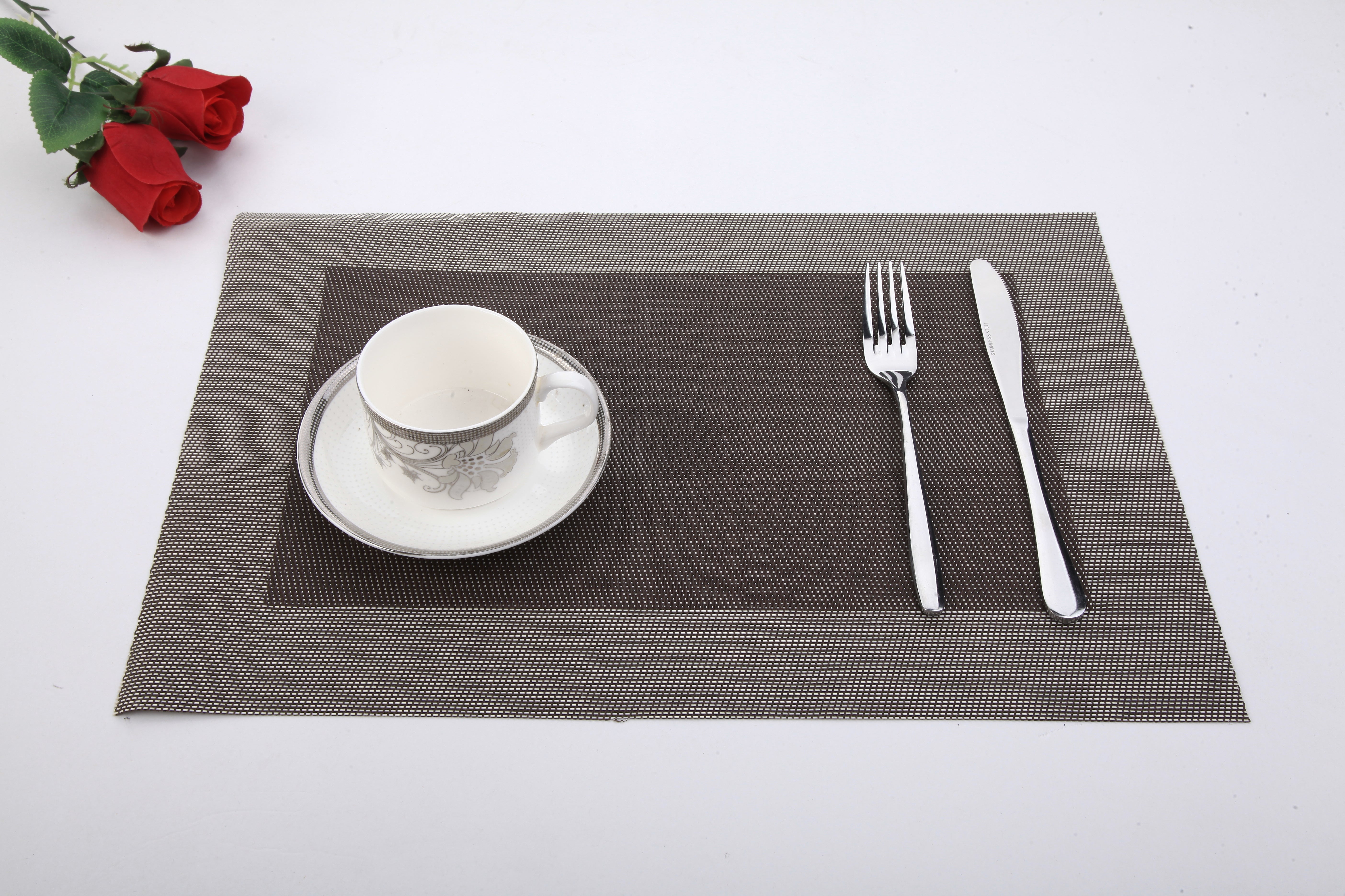 Set of 4 - 12" x 18" In. Woven Non-Slip Washable Placemats