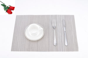 Set of 4 - 12" x 18" In. Woven Non-Slip Washable Placemats