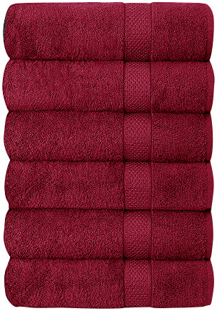 Hotel & Spa 100% Cotton Bath Towels Set of 6-27x52 inch