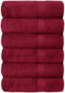 Set of 6 Hotel & Spa 100% Cotton Bath Towels 27x52 inch