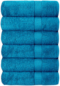 Set of 6 Hotel & Spa 100% Cotton Bath Towels 27x52 inch