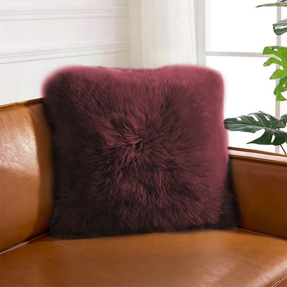 Pack of 2 Faux Fur Solid Throw Decorative Pillows 18 x 18 Inches - 4 Colors!