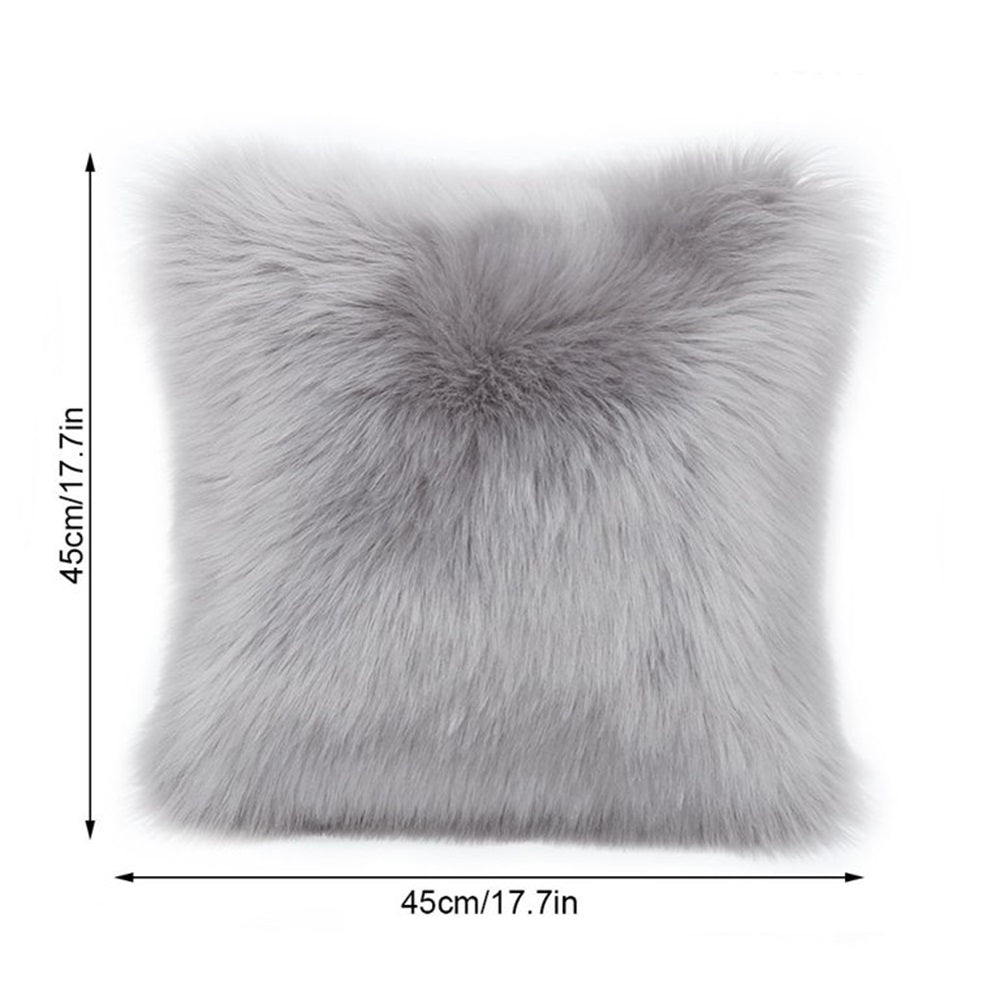 Pack of 2 Faux Fur Solid Throw Decorative Pillows 18 x 18 Inches - 4 Colors!