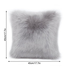 Pack of 2 Faux Fur Solid Throw Decorative Pillows 18 x 18 Inches - 4 Colors!