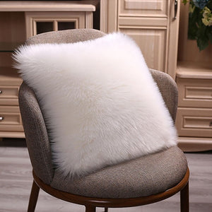 Pack of 2 Faux Fur Solid Throw Decorative Pillows 18 x 18 Inches - 4 Colors!