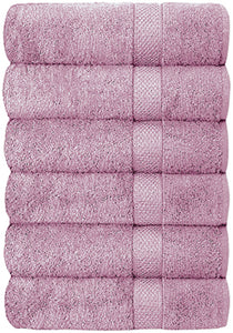 Set of 6 Hotel & Spa 100% Cotton Bath Towels 27x52 inch