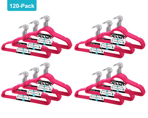 120 Pack - Premium Velvet Non-Slip Hanger with 360 Degree Rotatable Hook