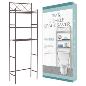 J&V TEXTILES 3-Shelf Bathroom Organizer Over The Toilet