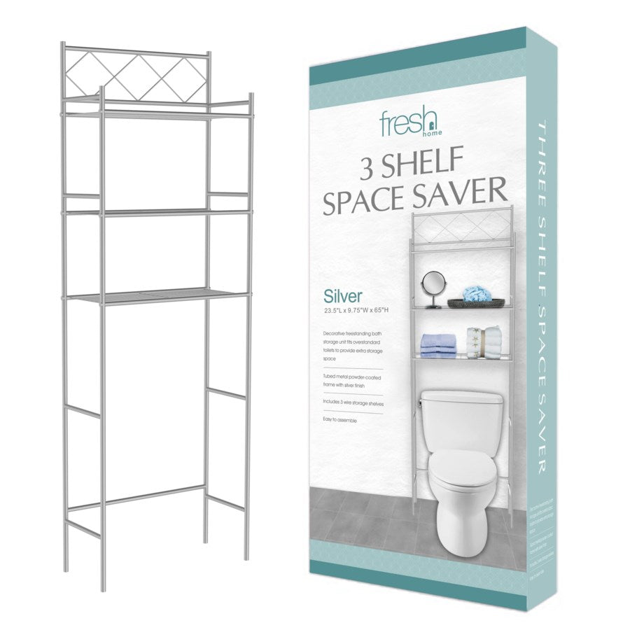 J&V TEXTILES 3-Shelf Bathroom Organizer Over The Toilet, Bathroom Spacesaver - J&V Textiles