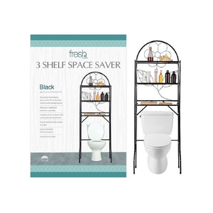 J&V TEXTILES 3-Shelf Bathroom Organizer Over The Toilet, Bathroom Space  Saver (Flower Design)