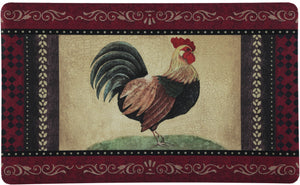 2-Pack Premium Comfort Kitchen Mats (Vintage Rooster) - J&V Textiles