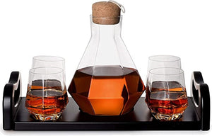 6-Piece Italian Crafted Glass Decanter and Whisky Glasses Set