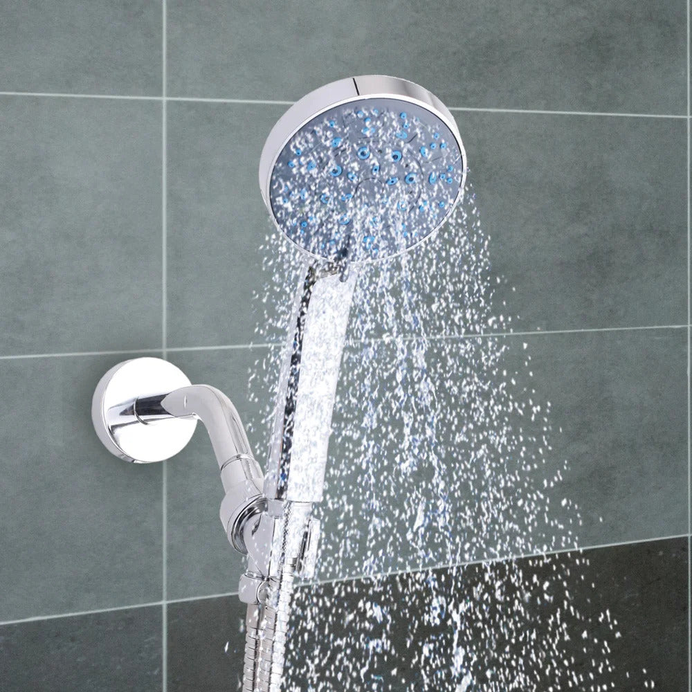 5-Spray Pattern High Pressure 5 in. Wall mount Handheld Shower Head with Stainless Hose