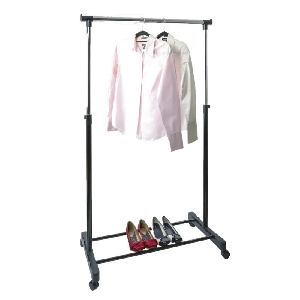 Black Stainless Steel Double Rod Clothes Rack