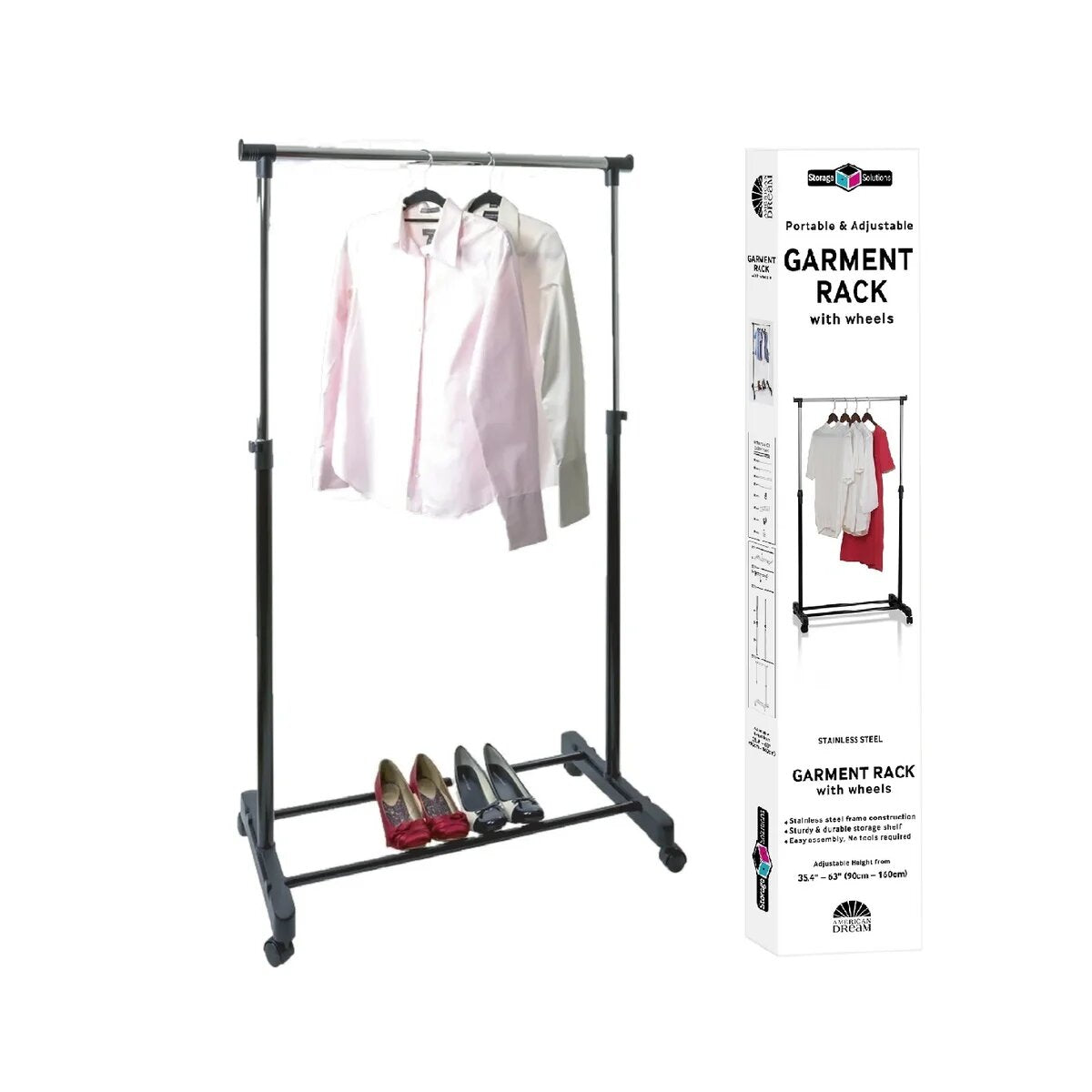 walmart dress rack Black Stainless Steel Double Rod Clothes Rack