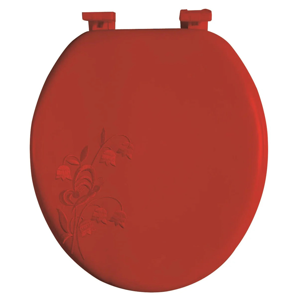Embroidered Padded Soft Round Toilet Seat With Easy Clean & Change Hinge