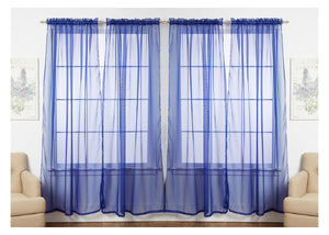 J&V TEXTILES 4-Pack Value: Solid Sheer Window Curtain Panels