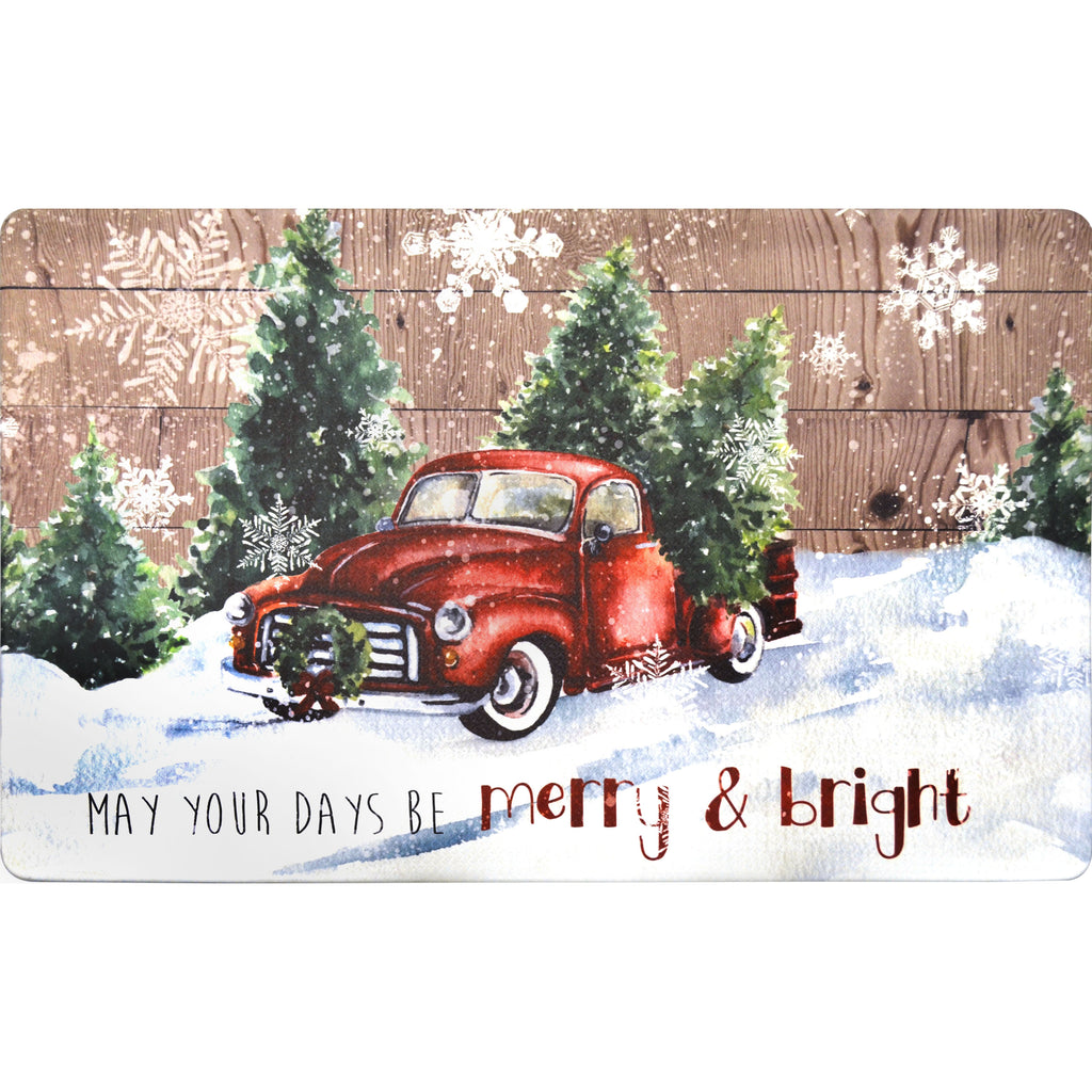 20"x32" Holiday Themed Cushioned Anti-Fatigue Kitchen Mat (May Your Days Be Merry) - Kitchen Mats - J&V Textiles Premiere Home Goods