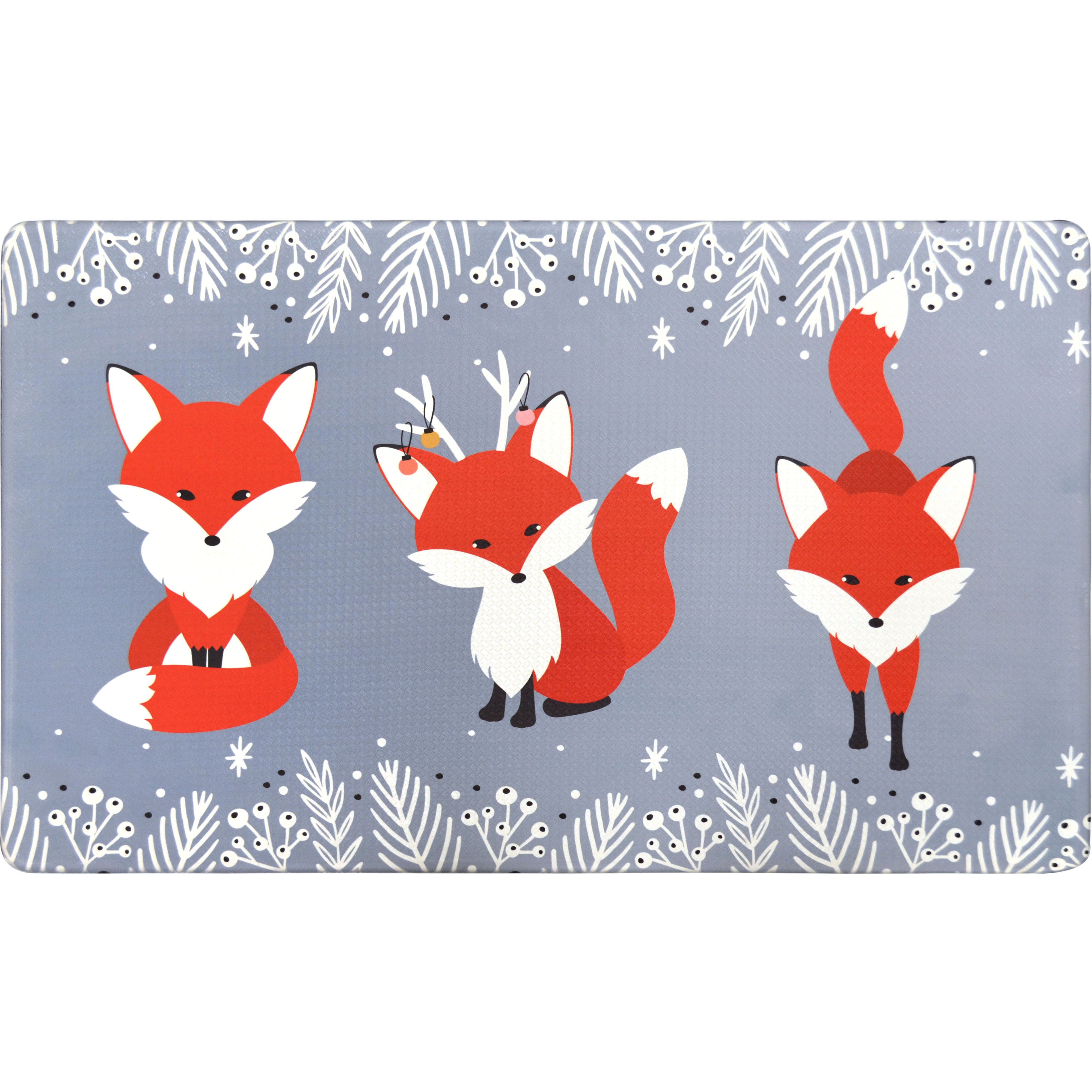 20"x32" Holiday Themed Cushioned Anti-Fatigue Kitchen Mat (Fox) - Kitchen Mats - J&V Textiles Premiere Home Goods