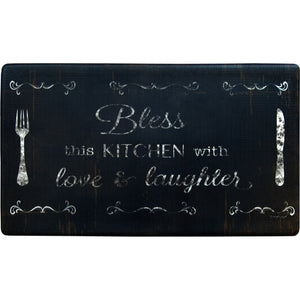 Oversized 20"x36" Feel at Ease Anti-Fatigue Kitchen Mat (Bless This Kitchen) - J&V Textiles