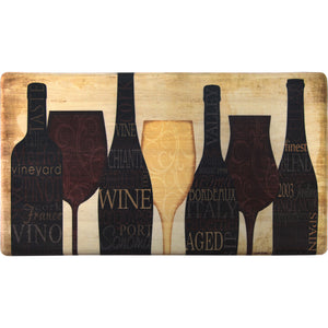 Oversized 20"x36" Feel at Ease Anti-Fatigue Kitchen Mat (Wine Silhouette) - J&V Textiles
