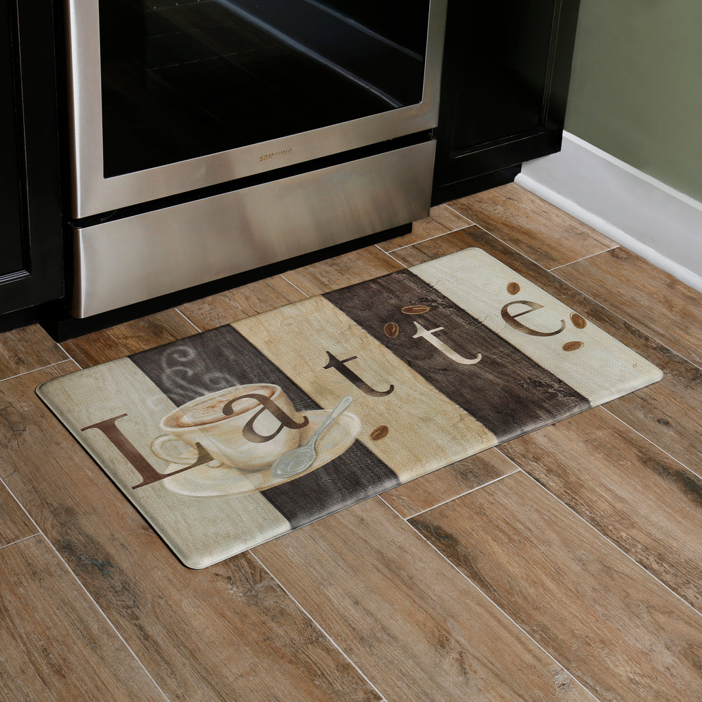 Oversized 20"x36" Feel at Ease Anti-Fatigue Kitchen Mat (Latte Sign) - Kitchen Mats - J&V Textiles Premiere Home Goods