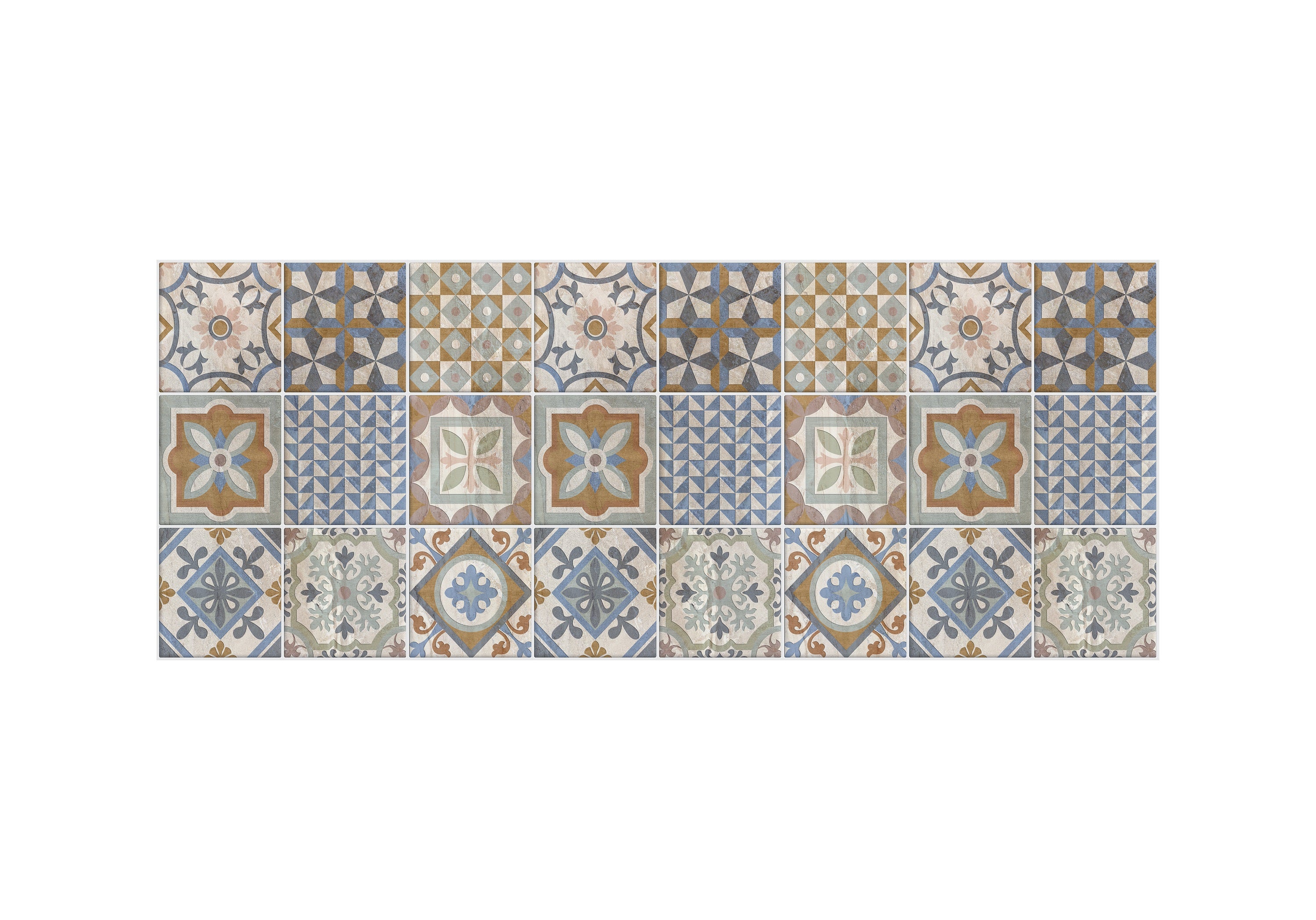 Brown Tile 19.6 in. x 55 in. Anti-Fatigue Kitchen Runner Mat