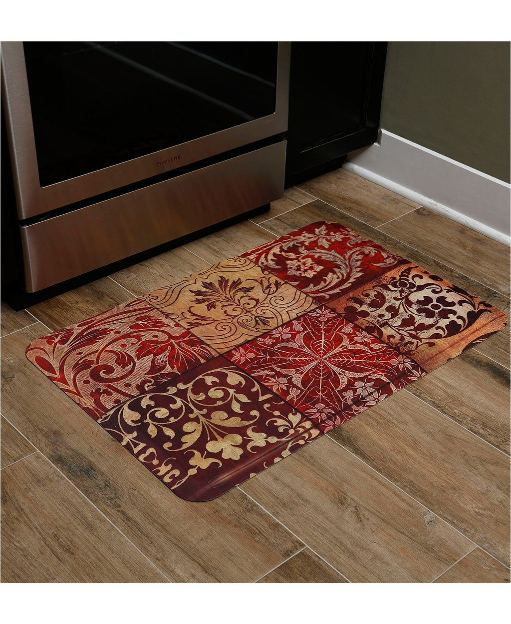 Chef Series 18"x30" Antifatigue Kitchen Mats (Red Mosaic) - Kitchen Mats - J&V Textiles Premiere Home Goods