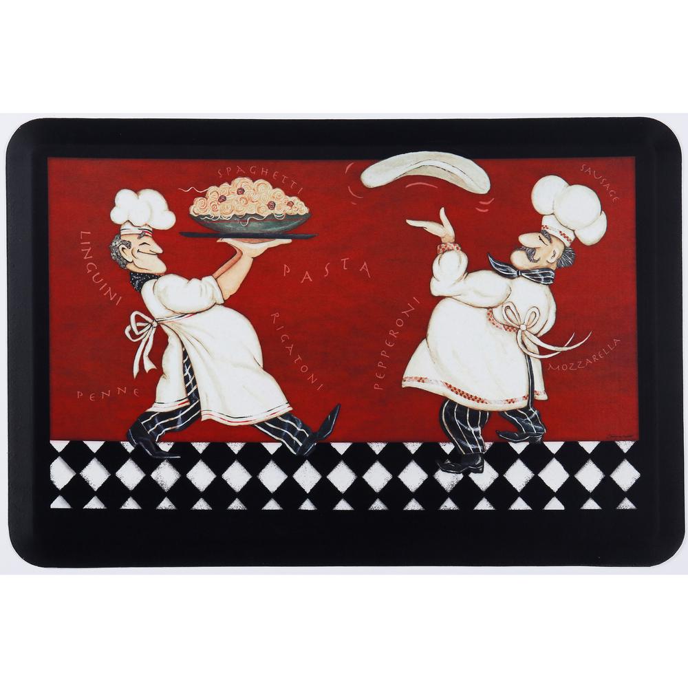 Oversized Chef Series Antifatigue Kitchen Mats (Pizza Pasta Chefs, 24 inch x 36 inch) - Kitchen Mats - J&V Textiles Premiere Home Goods