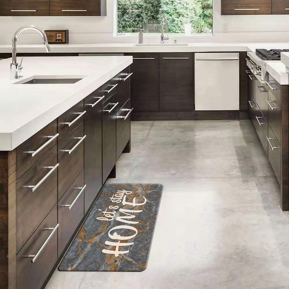 18" X 30" Let's Stay Home Kitchen Floor Mats for in Front of Sink Kitchen Rugs and Mats Non-Skid Polyester Kitchen Mat Standing MaT