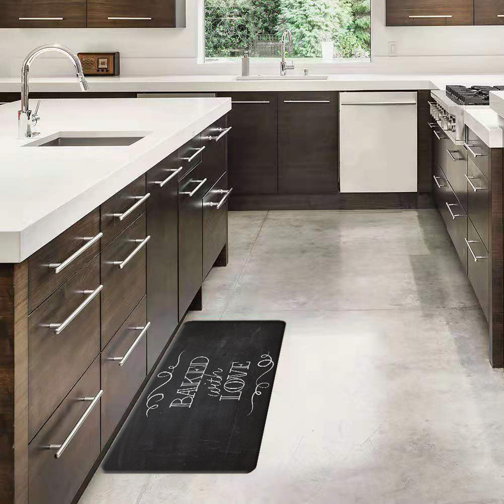 18" X 30" Kitchen Floor Mat for Front of Sink with Non-Skid Backing (Baked With Love)