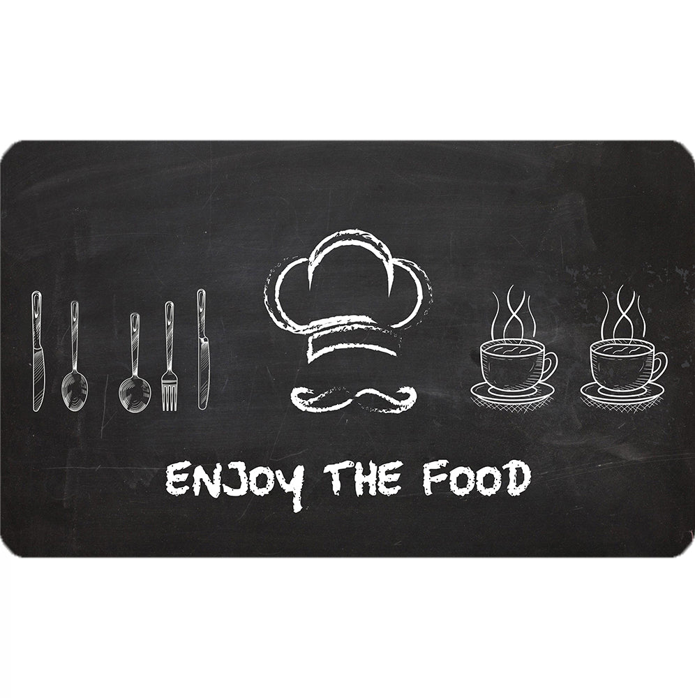 18" X 30" Enjoy The Food Kitchen Floor Mats for in Front of Sink Kitchen Rugs and Mats Non-Skid Polyester Kitchen Mat Standing Mat