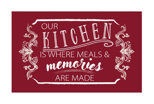 18" X 30" Kitchen Floor Mat for Front of Sink with Non-Skid Backing (Meals & Memories)