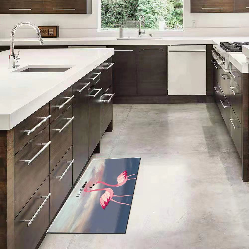 18" X 30" Kitchen Floor Mat for Front of Sink with Non-Skid Backing (Flamingo)