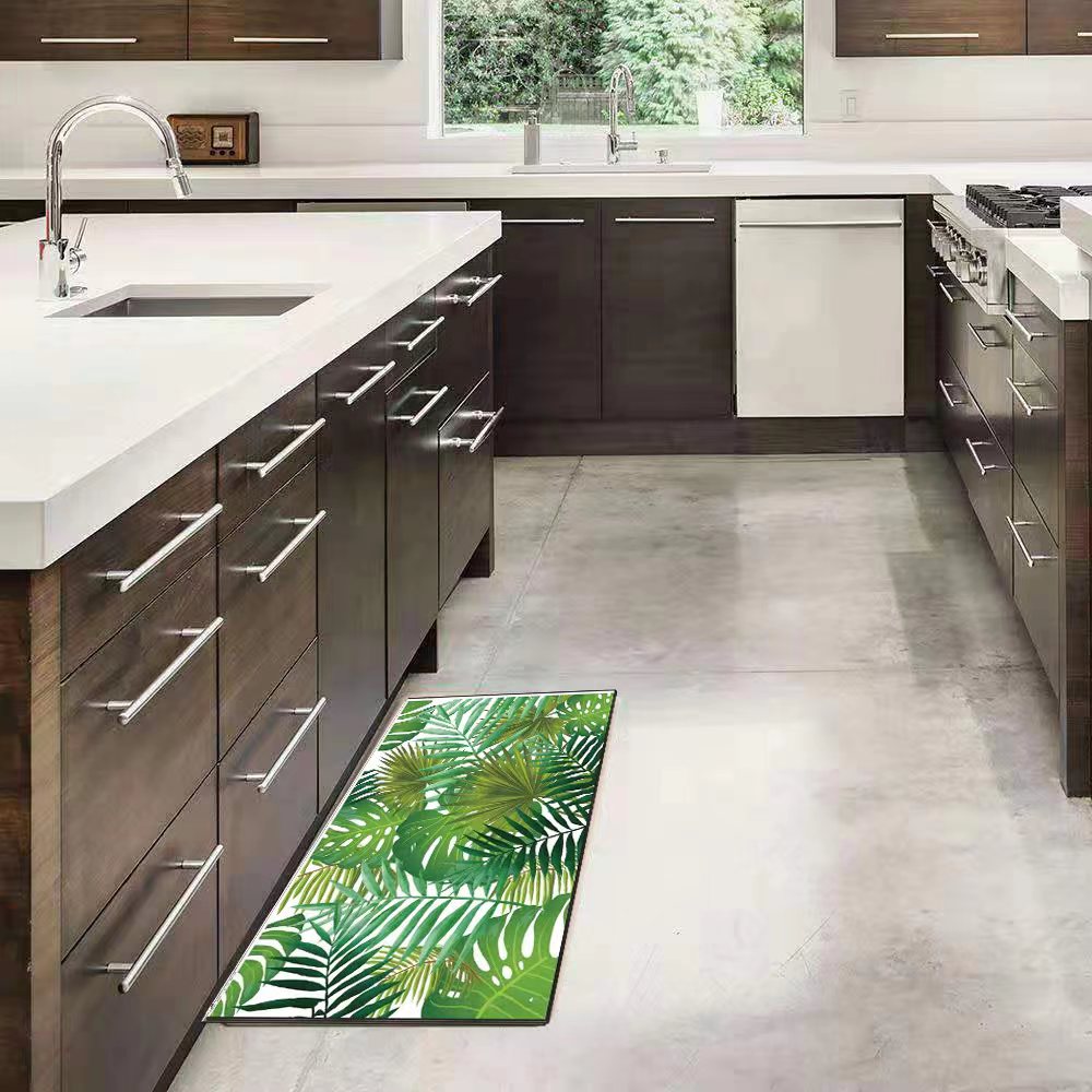 18" X 30" Kitchen Floor Mat for Front of Sink with Non-Skid Backing (Leaves)
