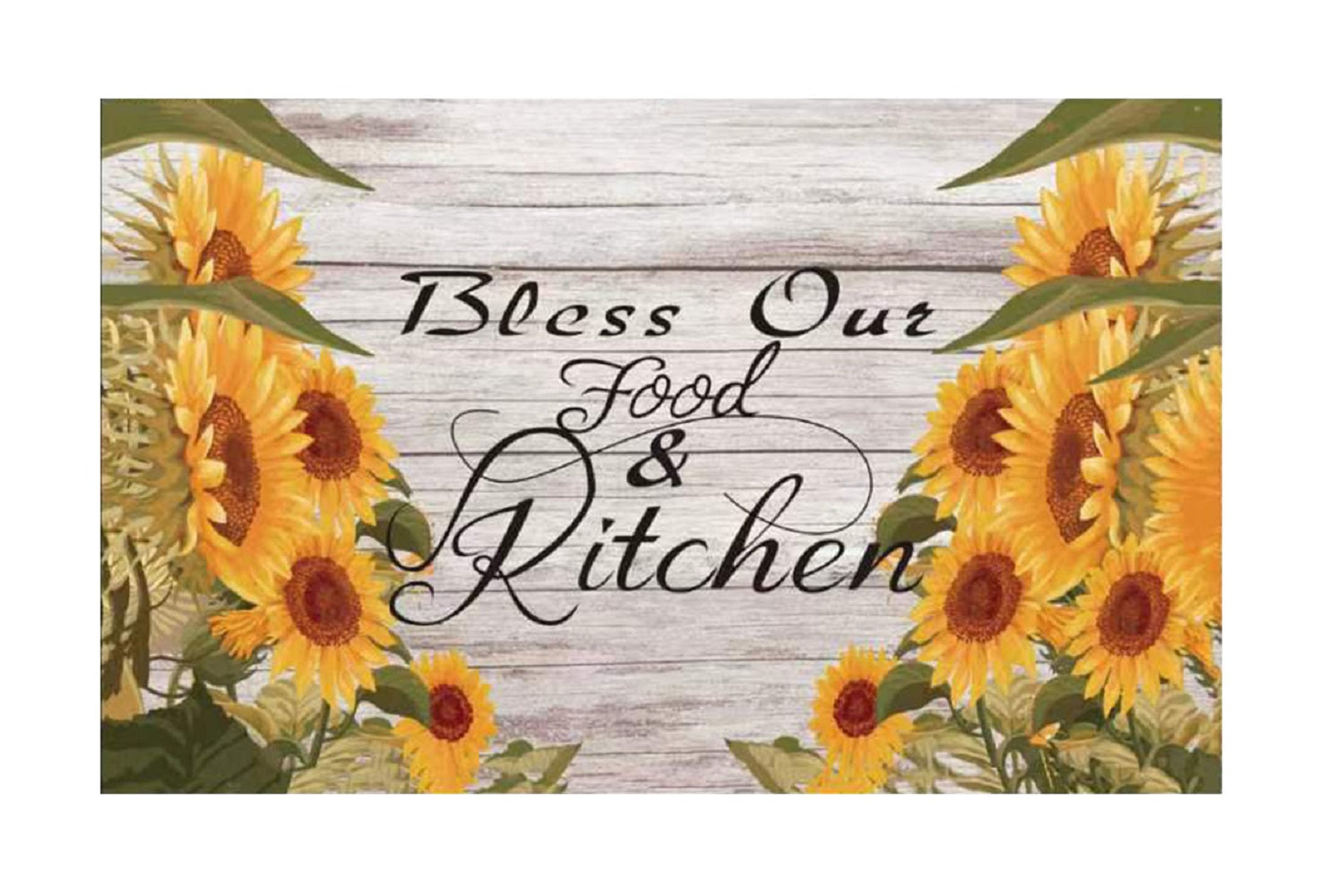18" X 30" Kitchen Floor Mat for Front of Sink with Non-Skid Backing (Bless Our Food)