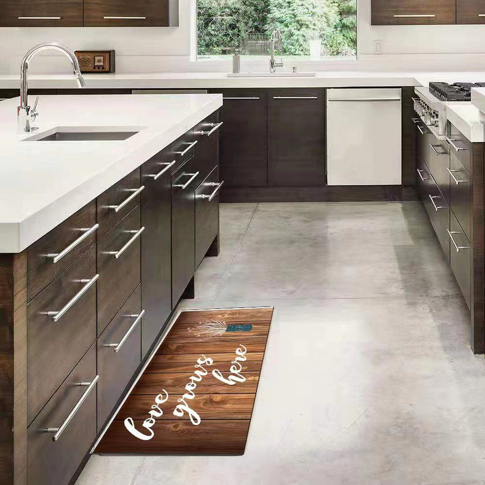 18" X 30" Kitchen Floor Mat for Front of Sink with Non-Skid Backing (Love Grows Here)