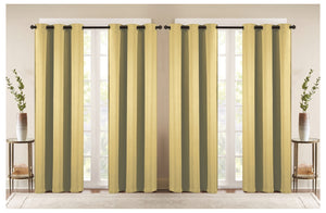 J&V TEXTILES 4-Panels: Room Darkening Thermal Insulated Blackout Grommet Window Curtain Panels for Living Room (Beige) - Window Curtains - J&V Textiles Premiere Home Goods