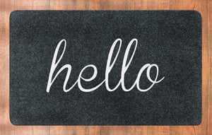 ''Hello'' Outdoor Rubber Doormat 18" x 30"