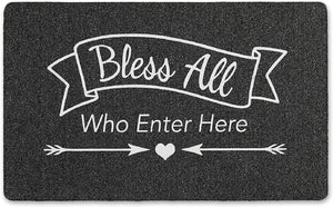 ''Bless All'' Outdoor Rubber Doormat 18" x 30"