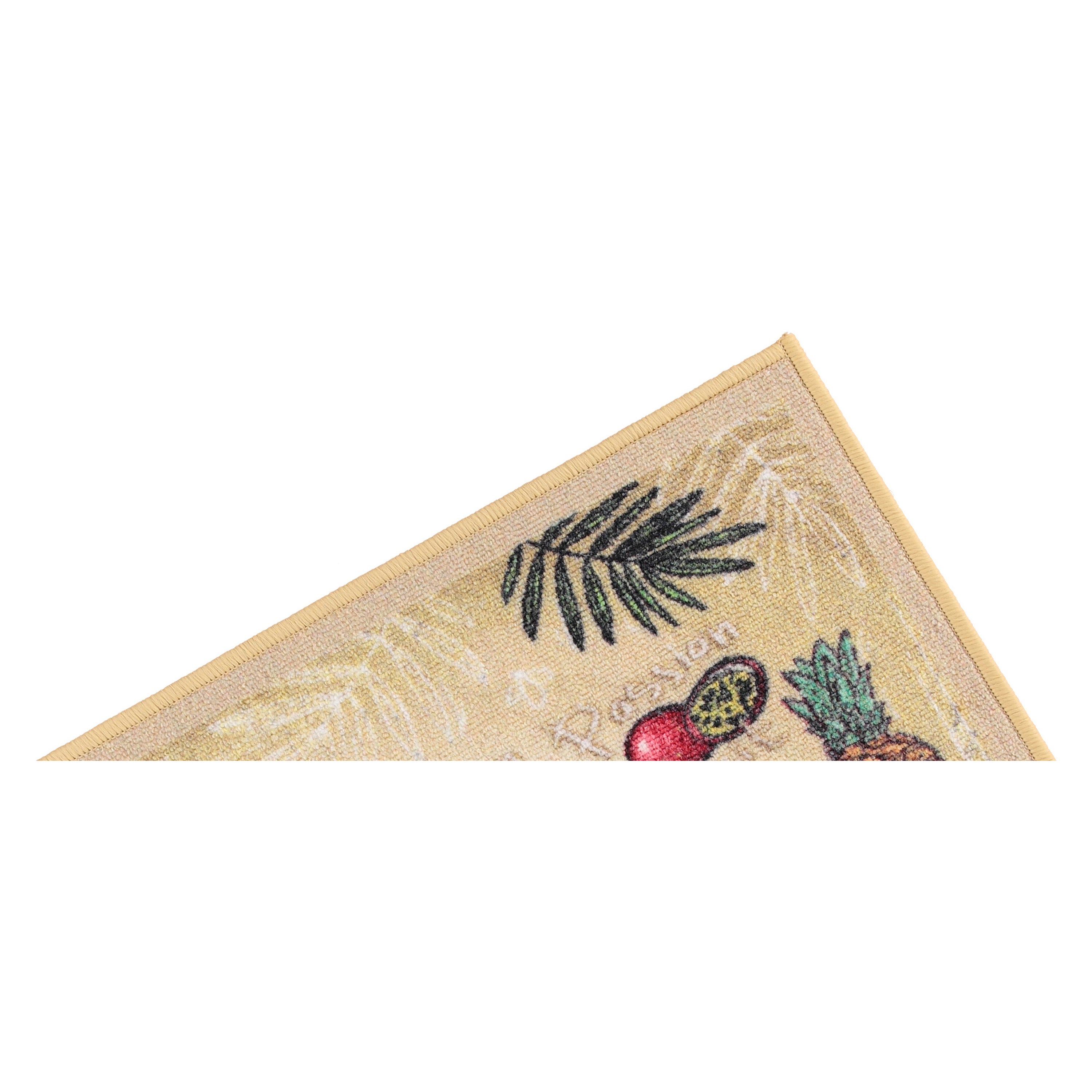 Tropical Fruits Non-Slip 19 in. x 39 in. - 18 in. x 30 in. 2-Piece Kitchen Mat Rug Set